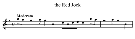 the Red Jock - staff notation