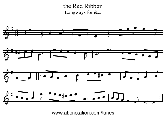 the Red Ribbon - staff notation
