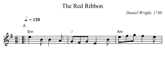 The Red Ribbon - staff notation