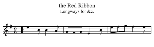 the Red Ribbon - staff notation