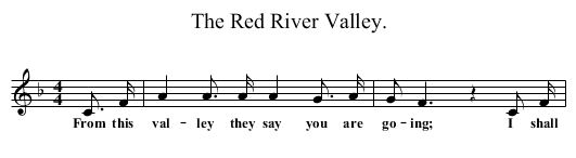 The Red River Valley. - staff notation