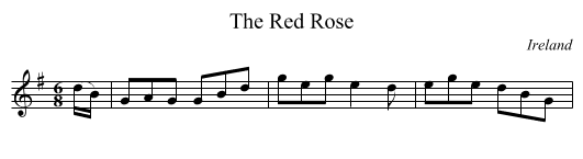 The Red Rose - staff notation