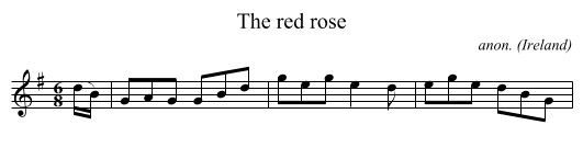 The red rose - staff notation