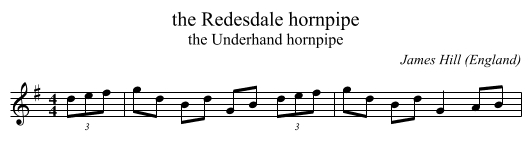 the Redesdale hornpipe - staff notation