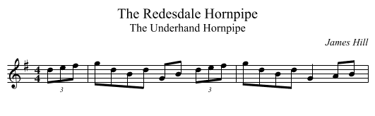 The Redesdale Hornpipe - staff notation