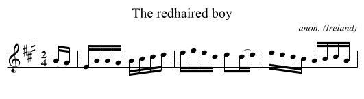 The redhaired boy - staff notation