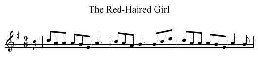The Red-Haired Girl - staff notation