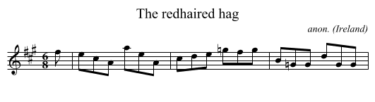 The redhaired hag - staff notation