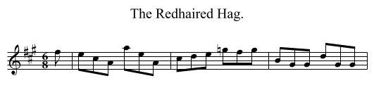 The Redhaired Hag. - staff notation
