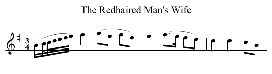 The Redhaired Man's Wife - staff notation
