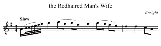 the Redhaired Man's Wife - staff notation