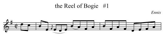 the Reel of Bogie   #1 - staff notation
