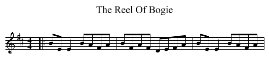 The Reel Of Bogie - staff notation