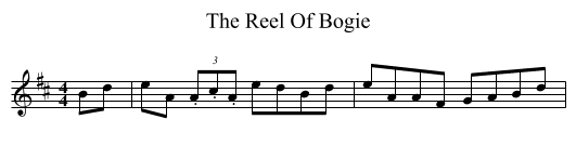 The Reel Of Bogie - staff notation