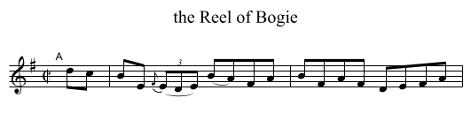 the Reel of Bogie - staff notation