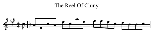 The Reel Of Cluny - staff notation