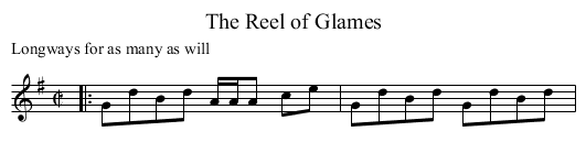 The Reel of Glames - staff notation
