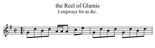 the Reel of Glamis - staff notation