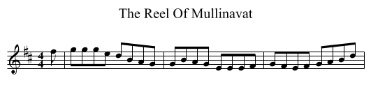 The Reel Of Mullinavat - staff notation
