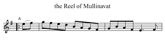 the Reel of Mullinavat - staff notation