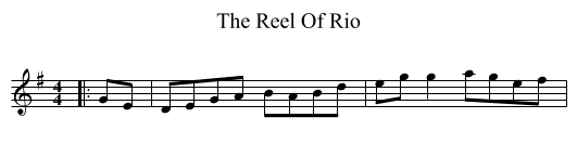 The Reel Of Rio - staff notation