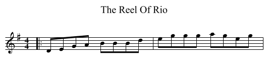 The Reel Of Rio - staff notation