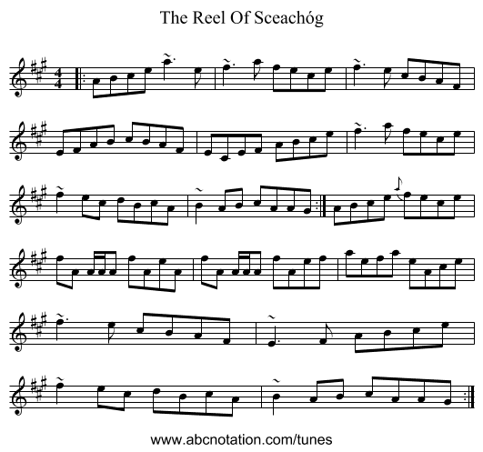 The Reel Of Sceachóg - staff notation