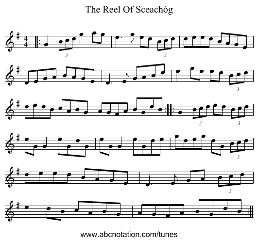The Reel Of Sceachóg - staff notation
