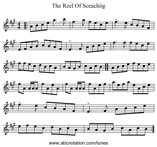 The Reel Of Sceachóg - staff notation