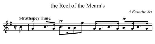 the Reel of the Mearn's - staff notation