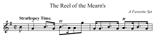 The Reel of the Mearn's - staff notation
