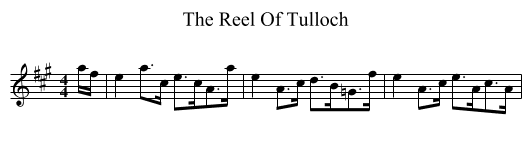 The Reel Of Tulloch - staff notation