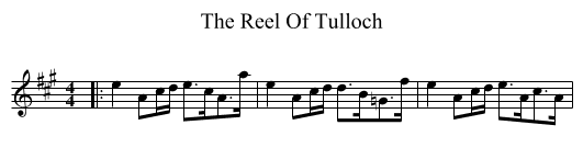 The Reel Of Tulloch - staff notation