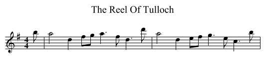 The Reel Of Tulloch - staff notation