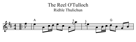 The Reel O'Tulloch - staff notation