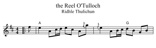 the Reel O'Tulloch - staff notation