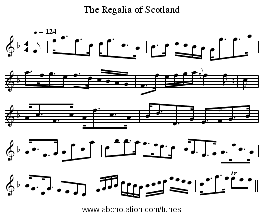 The Regalia of Scotland - staff notation