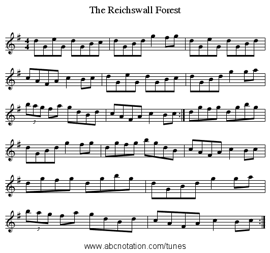 The Reichswall Forest - staff notation