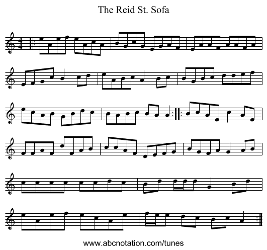 The Reid St. Sofa - staff notation