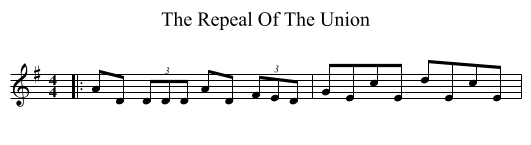 The Repeal Of The Union - staff notation