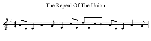 The Repeal Of The Union - staff notation