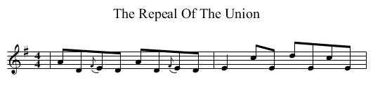 The Repeal Of The Union - staff notation