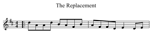 The Replacement - staff notation
