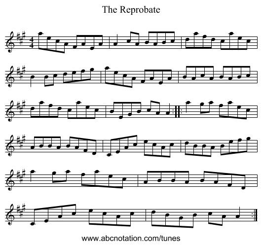 The Reprobate - staff notation