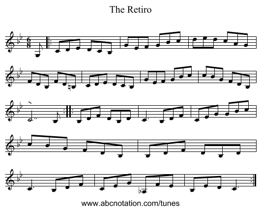 The Retiro - staff notation