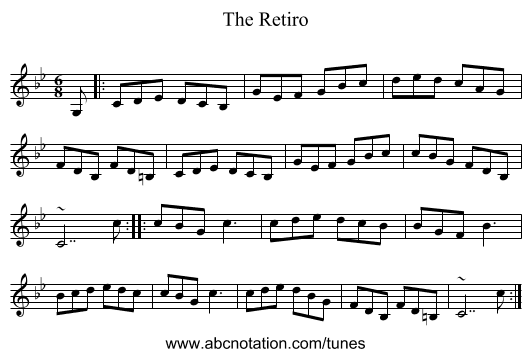 The Retiro - staff notation
