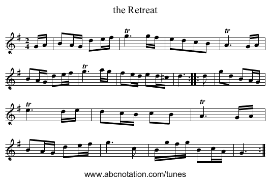 the Retreat - staff notation