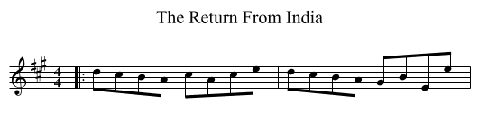 The Return From India - staff notation