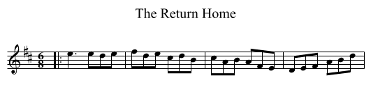 The Return Home - staff notation