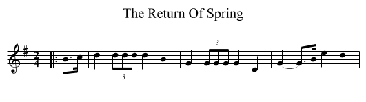 The Return Of Spring - staff notation
